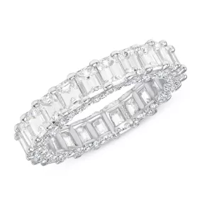 14K Gold Diamond Emerald U Prong Eternity Band