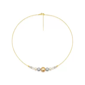 18k Gold South Sea Golden Pearl Necklace KN00128