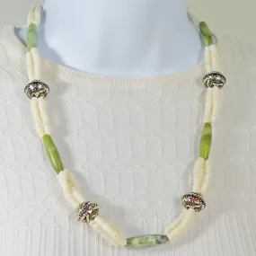 Adana, Shell & Stone Beaded Single Strand Necklace