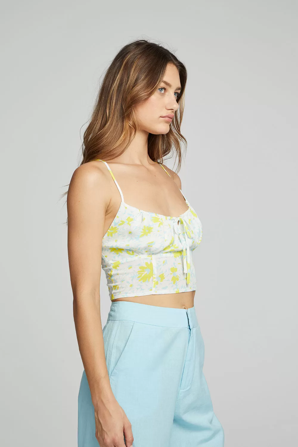 Alana Tank Top - Baby Blue Daisy Floral