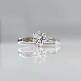 Art Deco 18 carat White Gold Diamond Solitaire