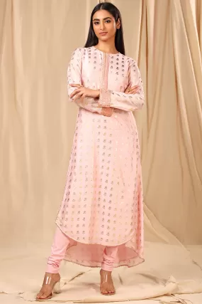 Baby Pink Wallflower High Low Kurta