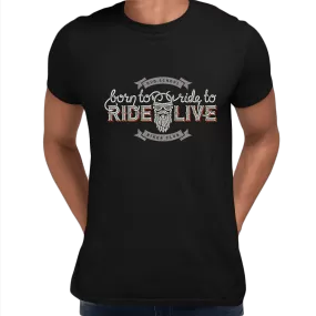 Beard Harley Biker Born to ride, ride to live Crew Neck T-shirt & Tank Top