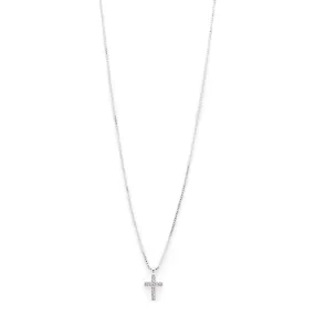 Clara Cross Silver Plated Crystal Necklace