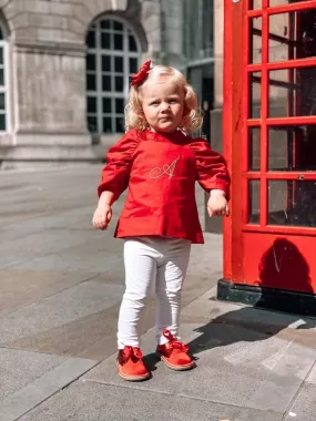 Clark and Beau Red Puff Sleeve Set