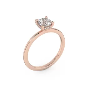 Classic Hidden Halo Cushion Cut Engagement Ring