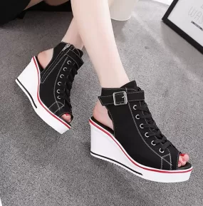 Cool Girl Open Toe Sneaker Wedges AD12000