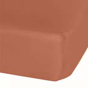 Cotton muslin fitted sheet - Cinnamon