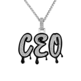 Custom Iced Out Enamel Dripping Font Pendant