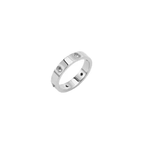 Diamond Band Ring - Silver