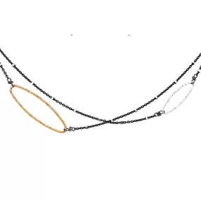 Diamond Cut Ovals Off Center Necklace (N1900)