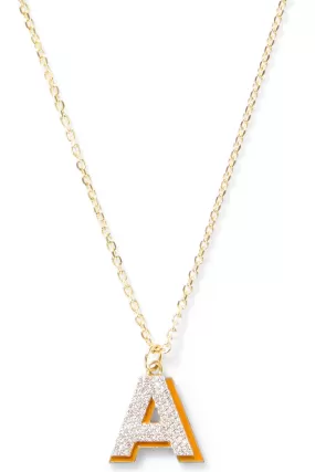 Diamond Letter with Enamel Shadow Necklace - In Stock