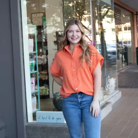 Dreamscicle Ribbed Shirt Orange