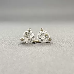 Estate 14K W Gold 0.23ctw F-G/SI2 Diamond Stud Earrings