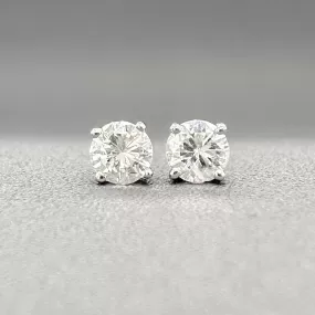 Estate 14K W Gold 0.30ctw G-H/SI2-I1 Diamond Stud Earrings