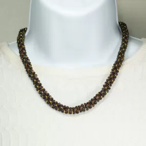 Garyn Gold/Tan Seed Bead Necklace