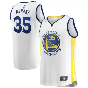 Golden State Warriors Kevin Durant Fanatics Branded Replica Fast Break Association Jersey Kids - White | Ireland J6140G5