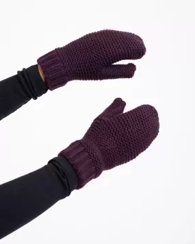 Knitted Mittens Bibi Burgundy