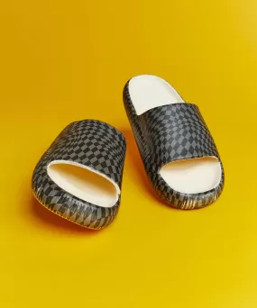 Maddox Checkered Slides - Black