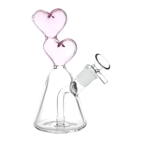 Mini Pink Double Heart Neck Bong