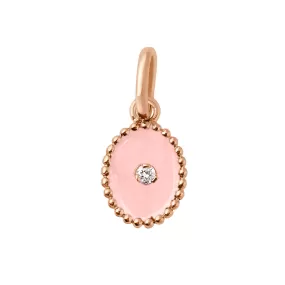 North Star Baby Pink resin pendant, Rose Gold