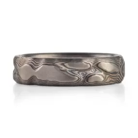 Oxidized Ash Palette Ring in Guri Bori Pattern