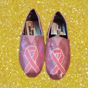 Pink Glitter Awareness Flats