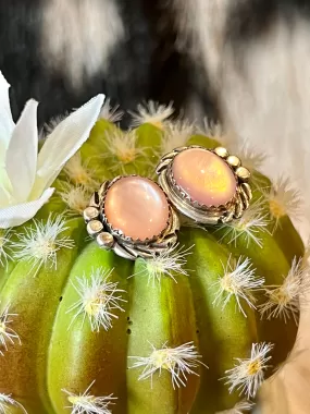 Pink Mother Of Pearl Sterling Silver Earrings