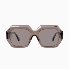 Polarized Monolith / Transparent Mocha with Gold Metal Trim  / Light Brown Lens