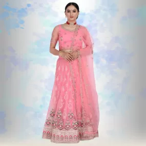 Pure net Lehenga Choli - Baby Pink