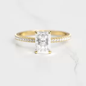 Radiant Half Pave Diamond Ring