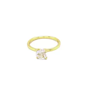 Sterling Silver Herkimer Diamond Quartz Freeform Dainty Solitaire Ring