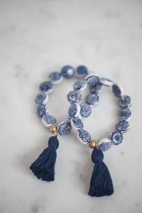 The Ashley Tassel Bracelet in Navy