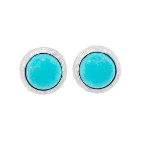 Turquoise Hammered Round Studs