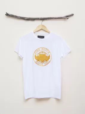 White Crew Neck Embroidered T-Shirt